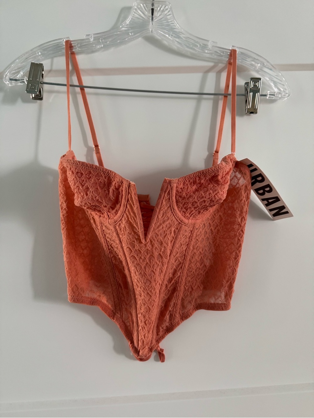 Urban Outfitters Coral Lace Bustier Slip